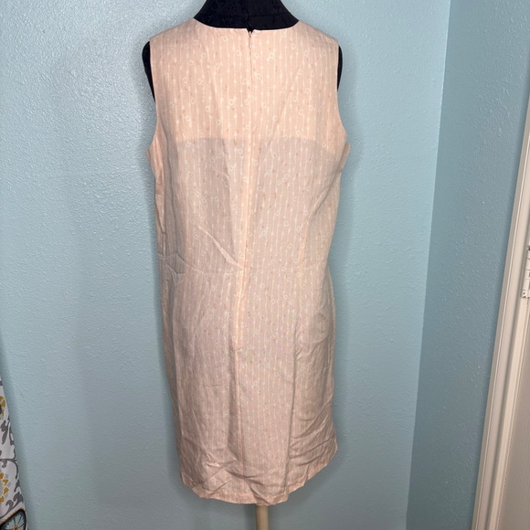 Vintage Lord & Taylor 90s Pink White Dress - Picture 3 of 11